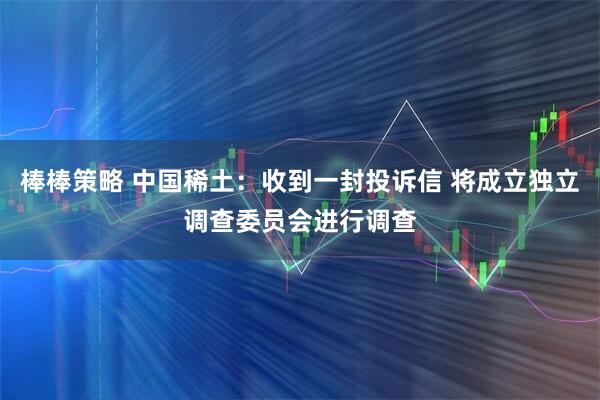 棒棒策略 中国稀土：收到一封投诉信 将成立独立调查委员会进行调查
