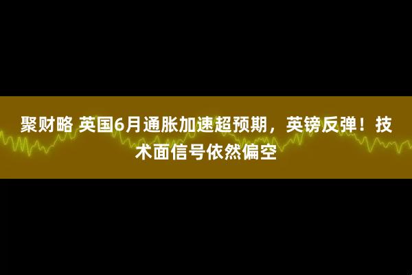聚财略 英国6月通胀加速超预期，英镑反弹！技术面信号依然偏空